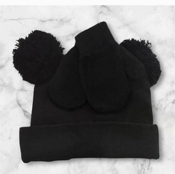Disney Minnie Mouse Black Beanie with Red Bow With Mittens Toddler - Picture 2 of 2